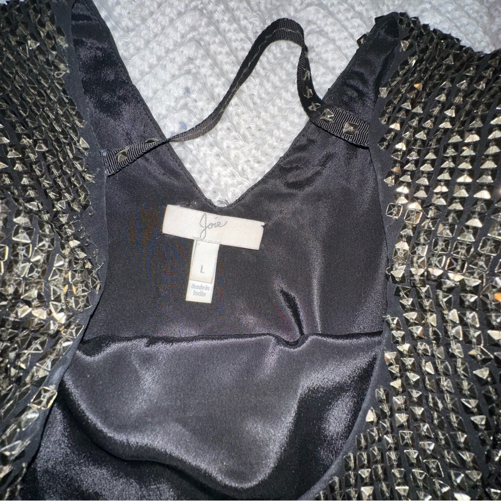 Women's Joie Gold Studded Top with Round Neck and V-neck Back - L - Picture 4 of 8
